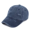 New distressed washed baseball caps, cross-border solid color men's hip-hop sun hats, personalized ripped and perforated baseball caps wholesale details Picture